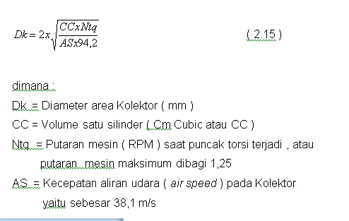 Perhitungan diameter kolektor
